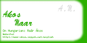 akos maar business card