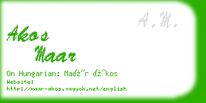 akos maar business card